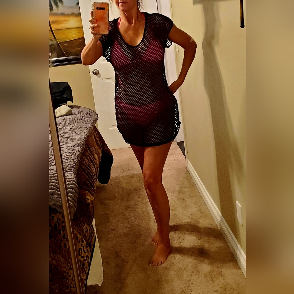 Black Mesh Cover-Up Dress